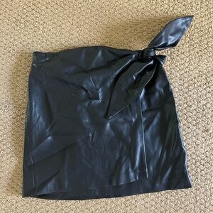 Mango Black Faux Leather Pencil Skirt